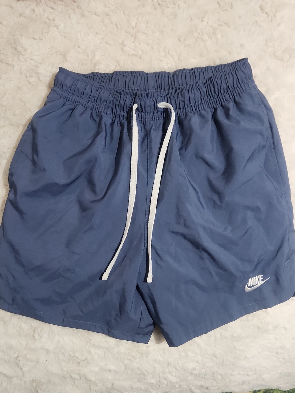 Nike Men’s Athletic Shorts Navy Blue with White Drawstring